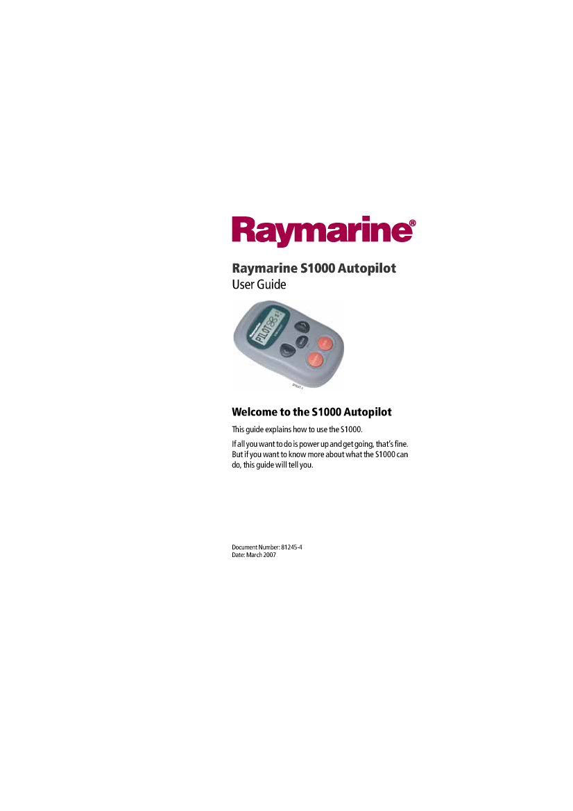 Raymarine S1000 Autopilot User Guide 81245 4